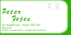 peter fejes business card